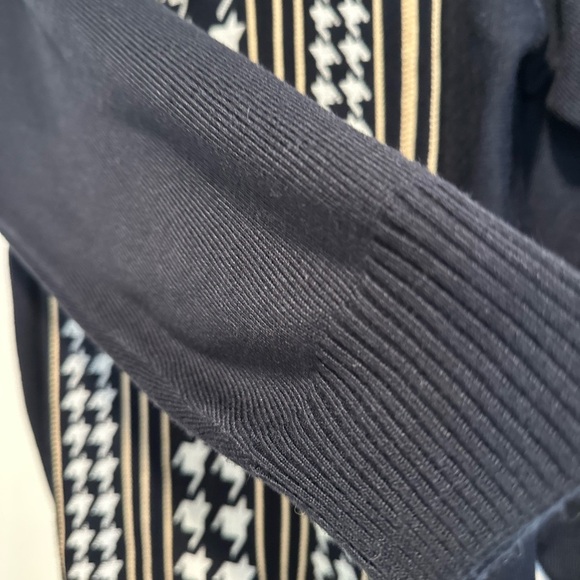 Stacy Adams Men’s XL Full Zip Large Hounds Tooth Mock Collar Preppy Sweater. - Picture 9 of 13